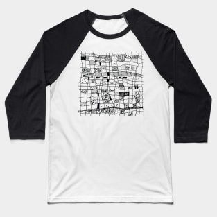 Grid design scribble style in magenta Baseball T-Shirt